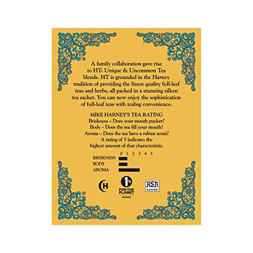 Back of Harney & Sons Yellow and Blue tea tin showing ingredients and gluten_free allergen info