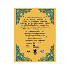 Back of Harney & Sons Yellow and Blue tea tin showing ingredients and gluten_free allergen info