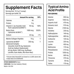 Ingredients: marine collagen liposomal vitamin C hyaluronic acid biotin
