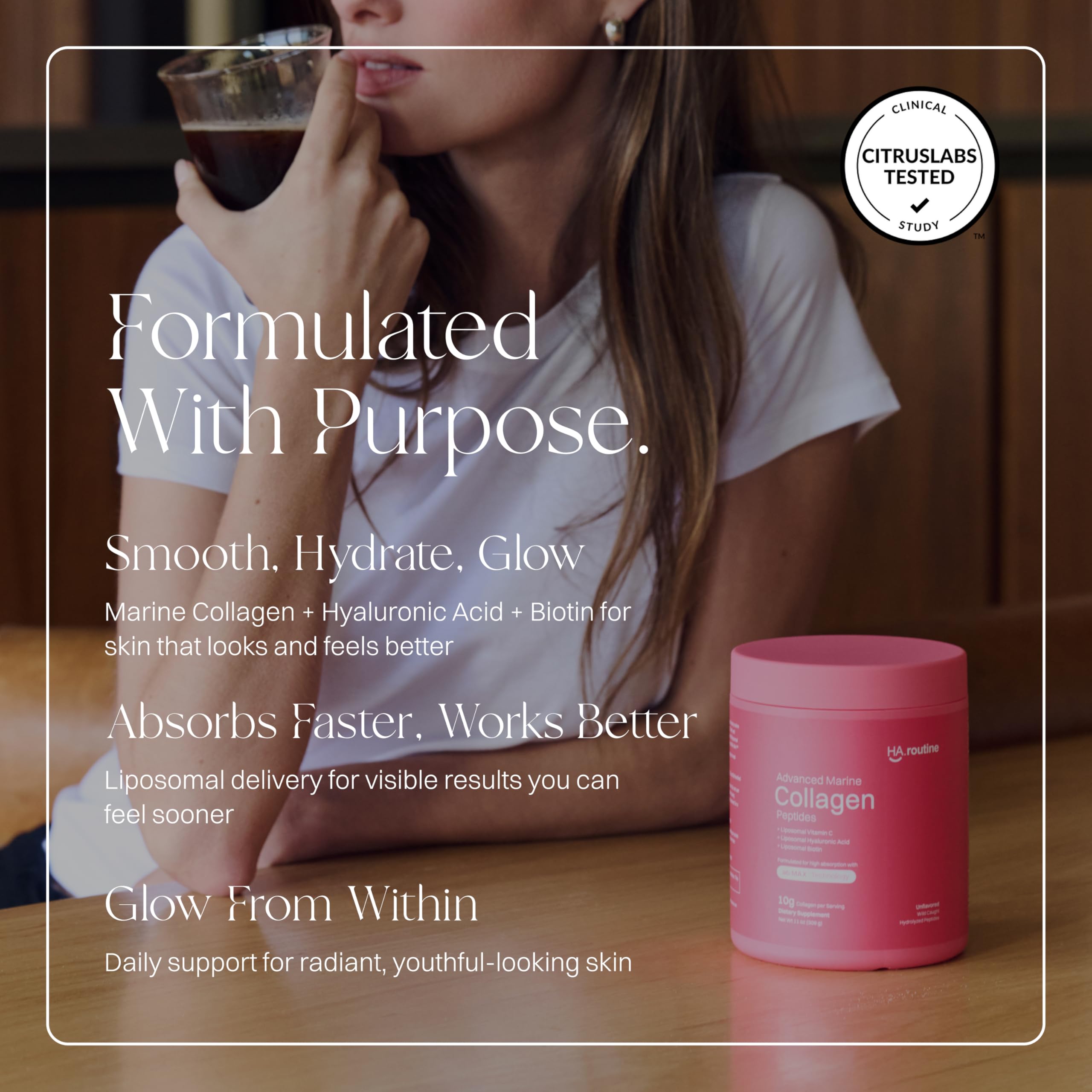 Front packaging shot of Haroutine collagen powder