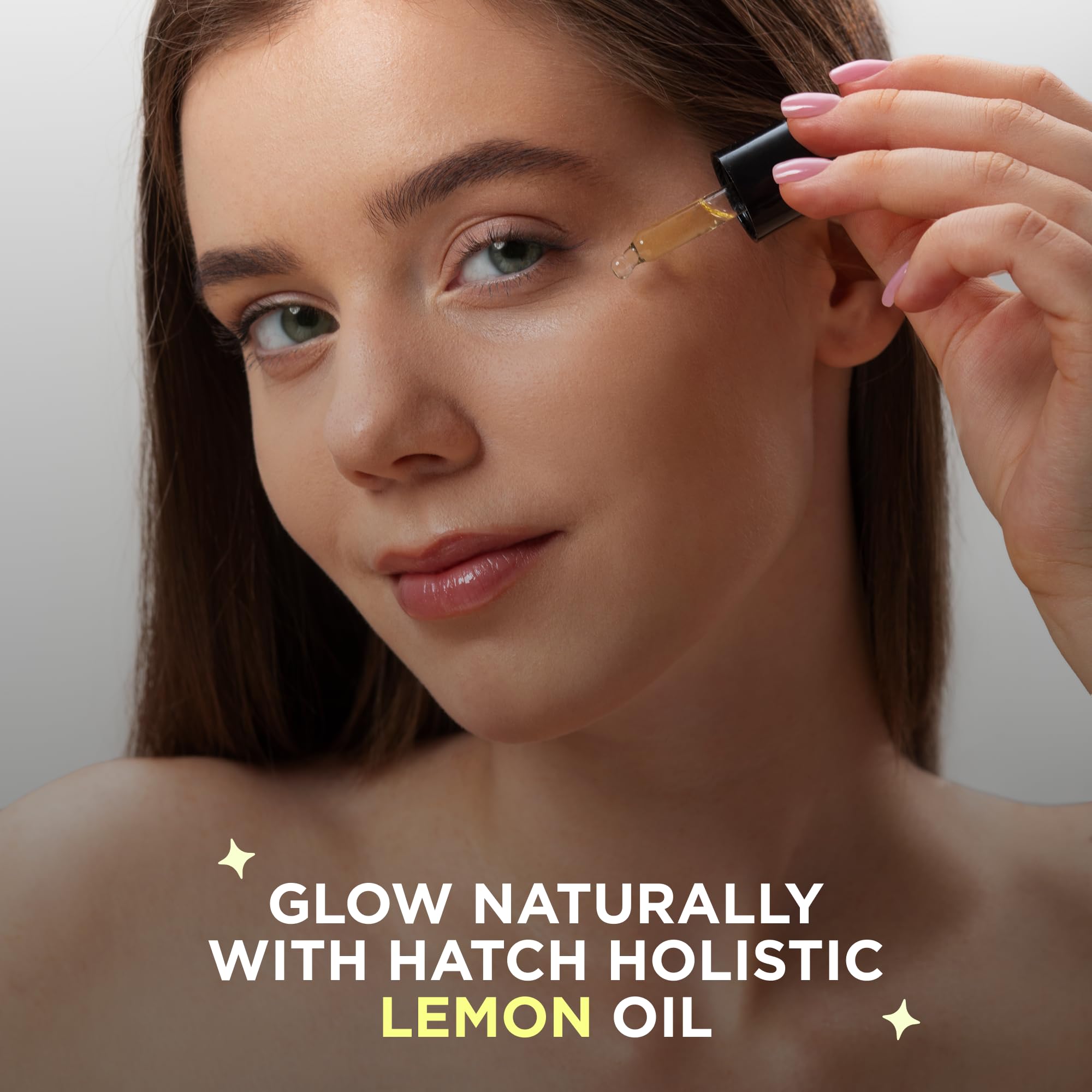 Premium packaging of Hatch Holistic Lemon Essential Oil in a glass bottle