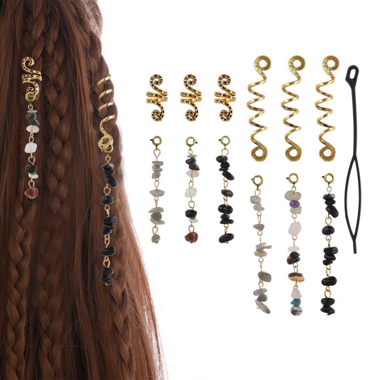 HausHr natural stone tassel pendant closeup showing unique textures for personalized styling.