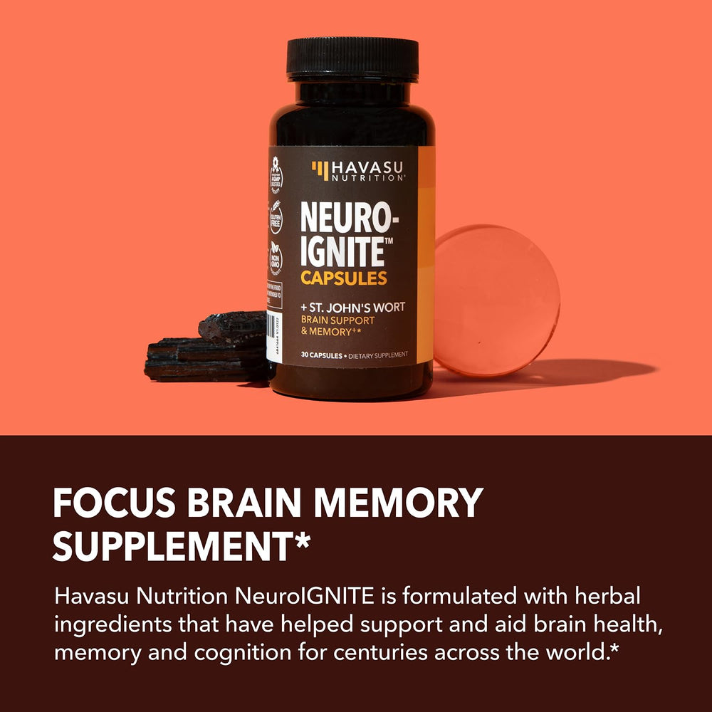 HAVASU NUTRITION NeuroIGNITE packaging front showcasing non-GMO claim