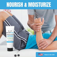 Therapist applying HawkGrips massage lotion during treatment