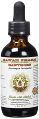 Hawthorn Alcohol-Free Liquid Extract (Glycerite) 2 oz bottle with dried hawthorn berries
