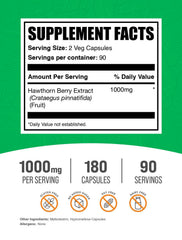 Gluten-free Hawthorn Berry Extract capsules in a bottle