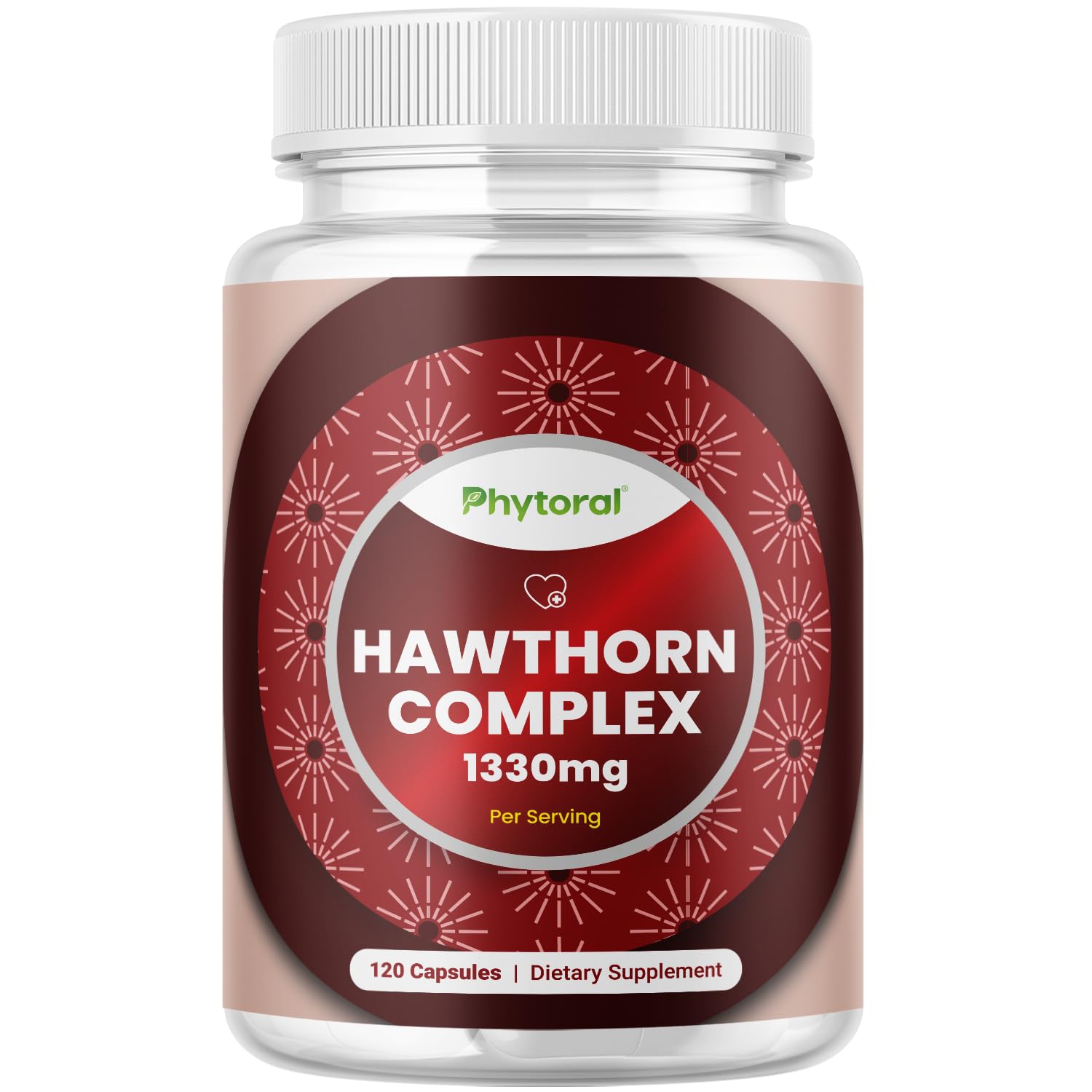 Bottle of high-strength hawthorn berry capsules – 120 count