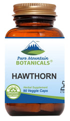 Front view of Pure Mountain Botanicals Hawthorn Berry Capsules bottle
