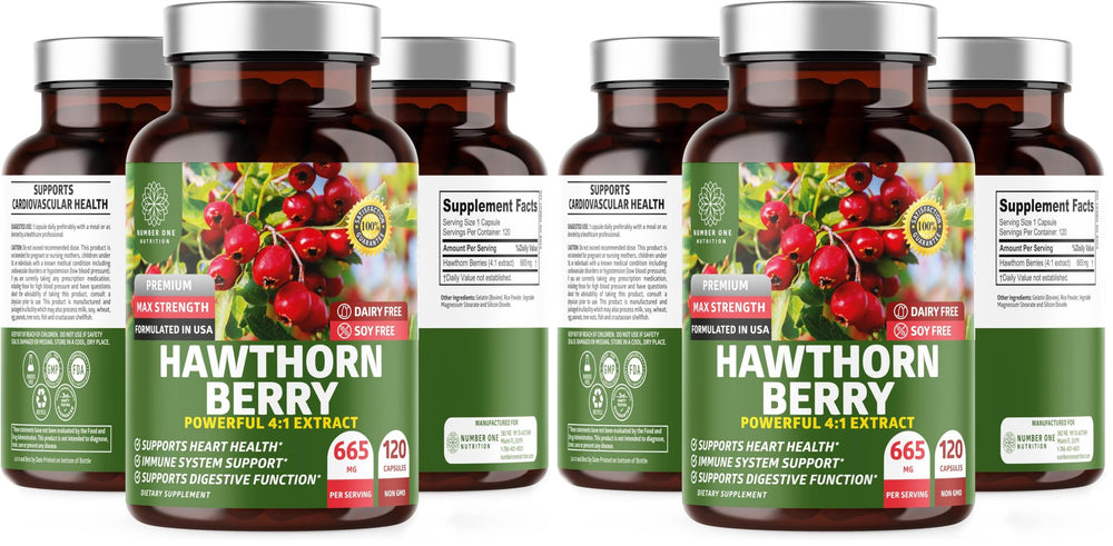 N1N Premium Hawthorn Berry Capsules bottle front view