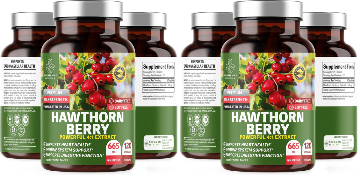 N1N Premium Hawthorn Berry Capsules bottle front view