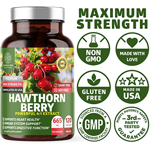 Back label of Hawthorn Berry Capsules showing supplement facts