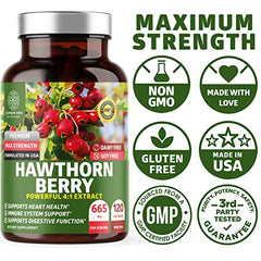 Back label of Hawthorn Berry Capsules showing supplement facts