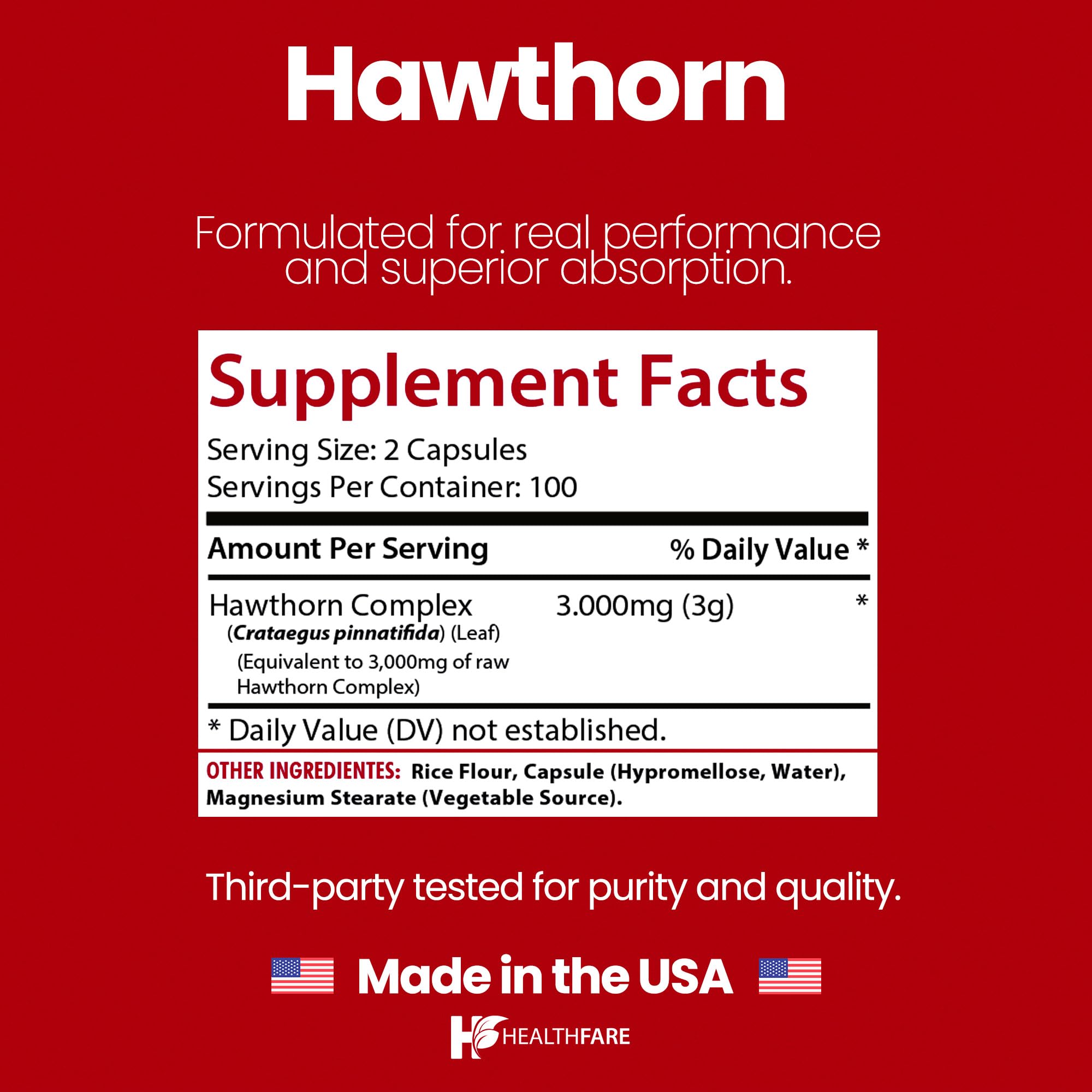 Hawthorn berry extract capsules 3000mg