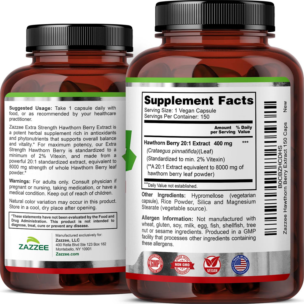 Close-up of Hawthorn Berry extract 8000mg strength 20:1