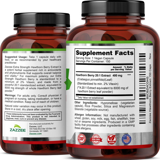 Close-up of Hawthorn Berry extract 8000mg strength 20:1