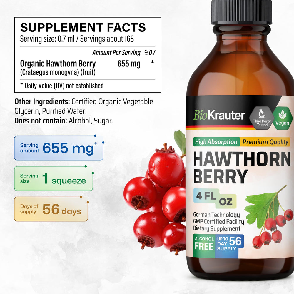 Close-up of hawthorn berry extract
