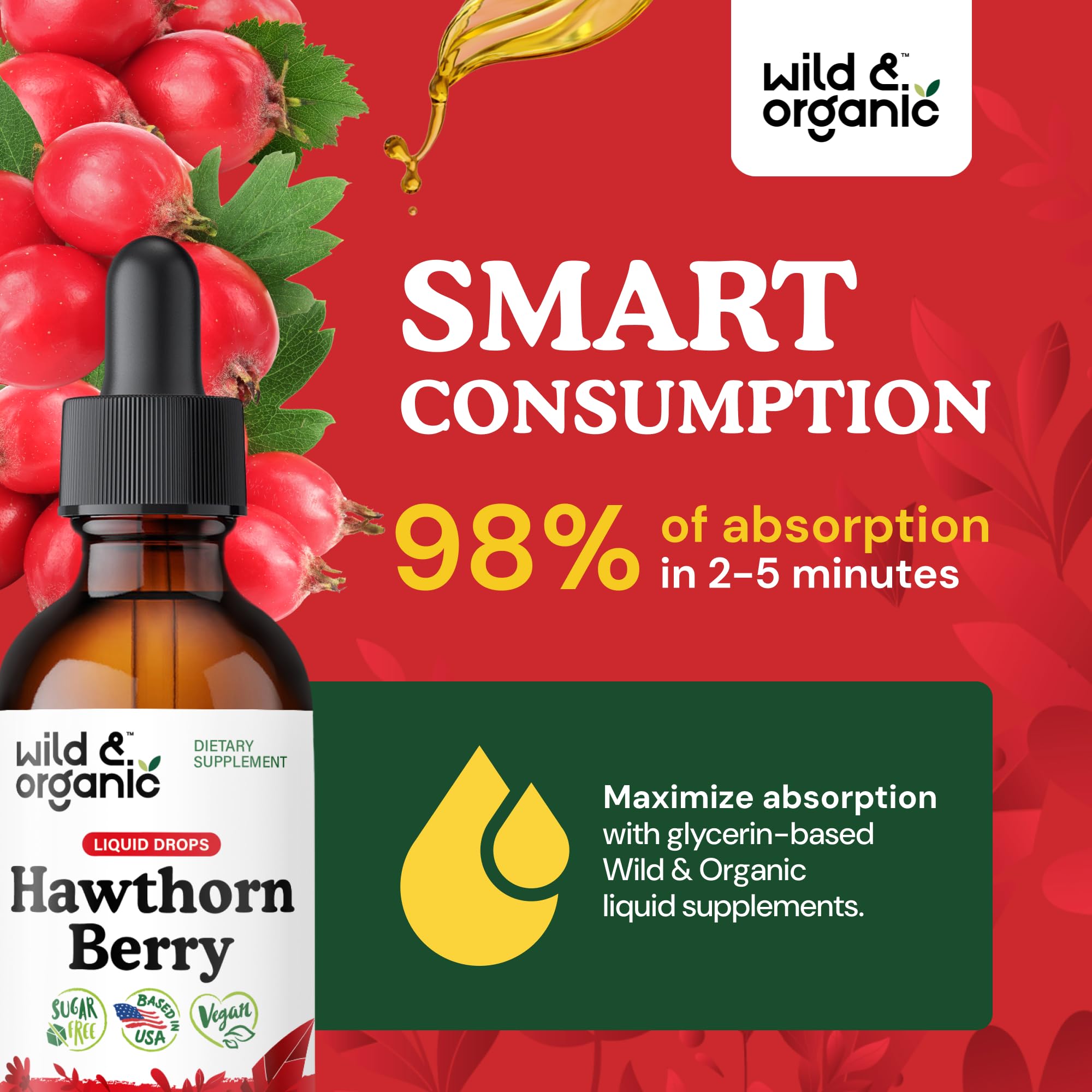 Alcohol-free glycerin-based tincture for Hawthorn Berry Extract