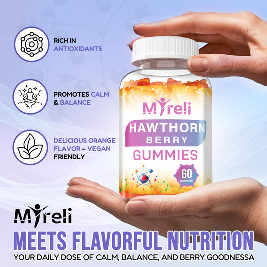 Hawthorn Berry Gummies bottle with label highlighting 1000mg