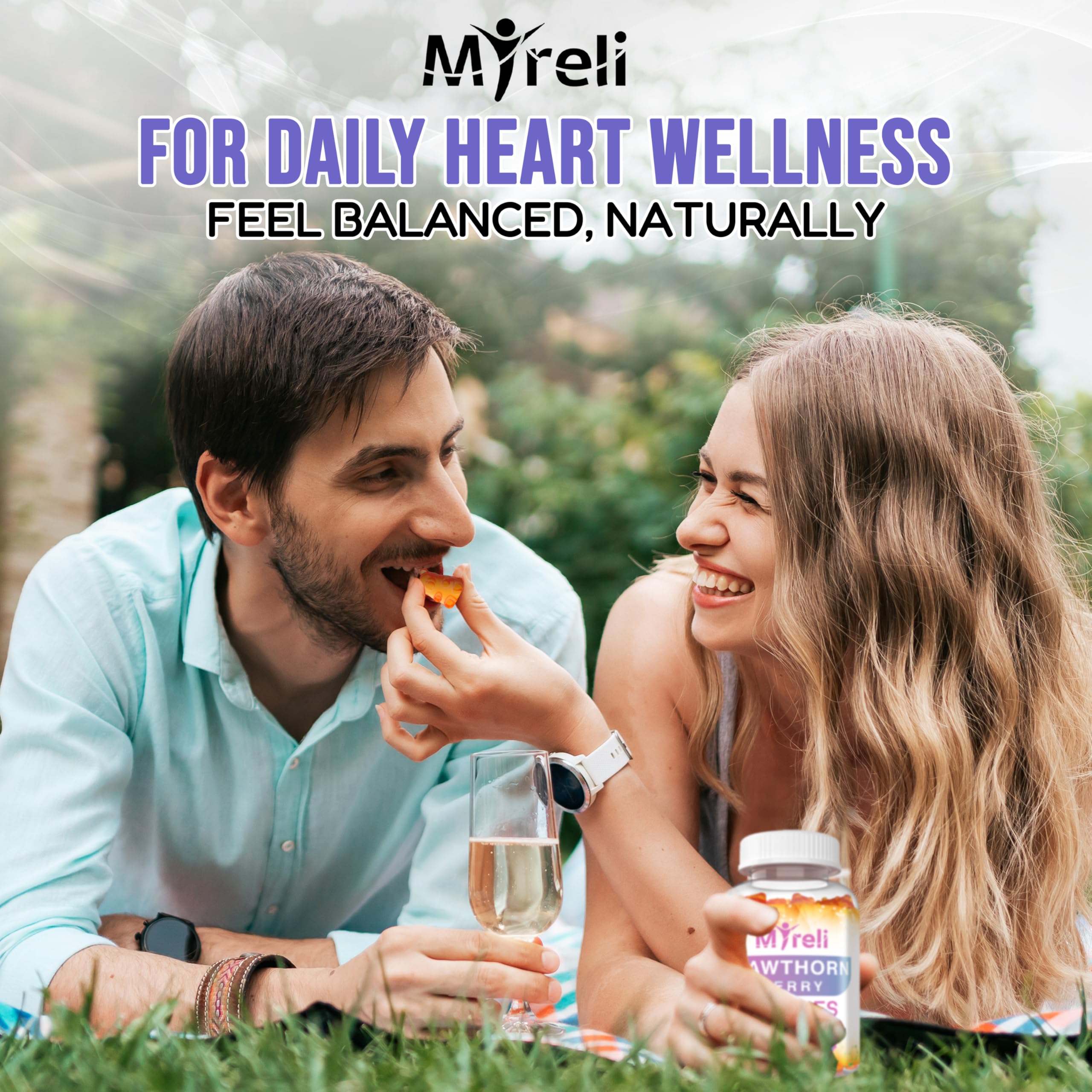 Lifestyle shot of Hawthorn Berry Gummies in natural setting