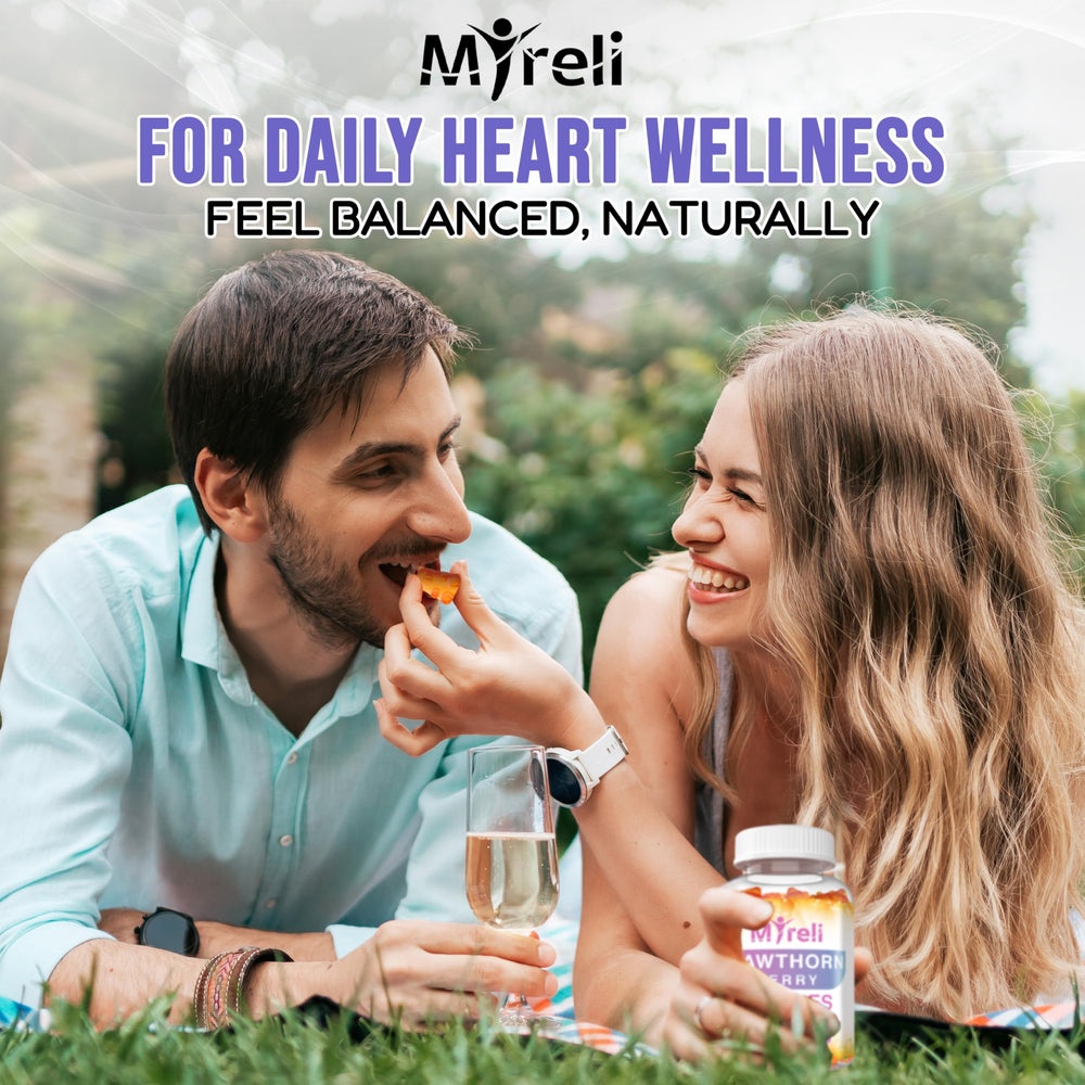 Lifestyle shot of Hawthorn Berry Gummies in natural setting