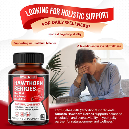 Close-up of Hawthorn Berry kidney and heart support ingredients