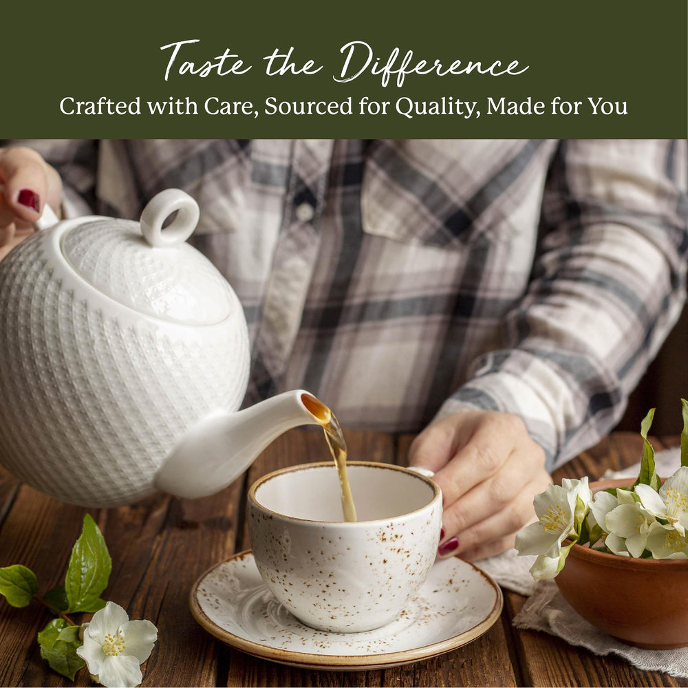 Hawthorn berry powder in a cup of tea