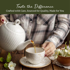 Hawthorn berry powder in a cup of tea