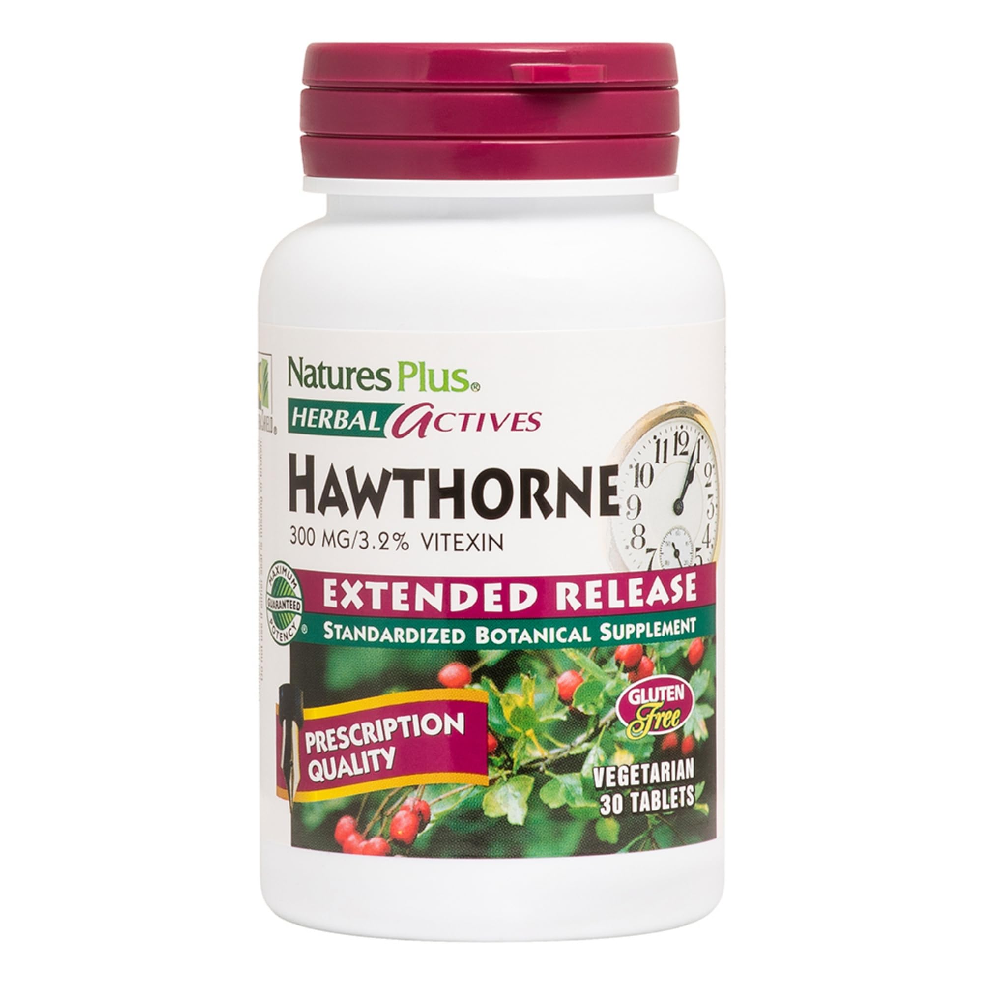 Front view of NaturesPlus Extended Release Hawthorn Tablets bottle