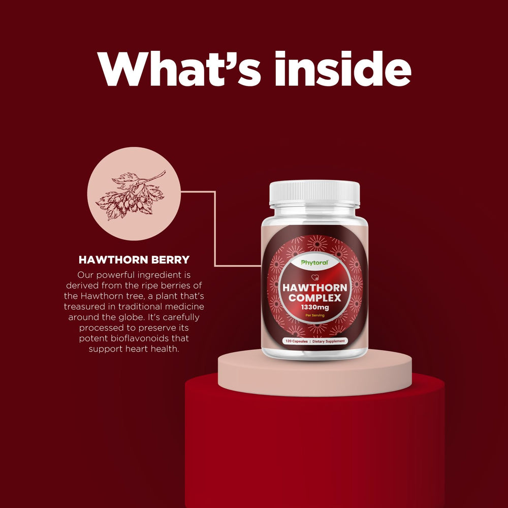 Hawthorn flavonoids including quercetin, rutin, and apigenin