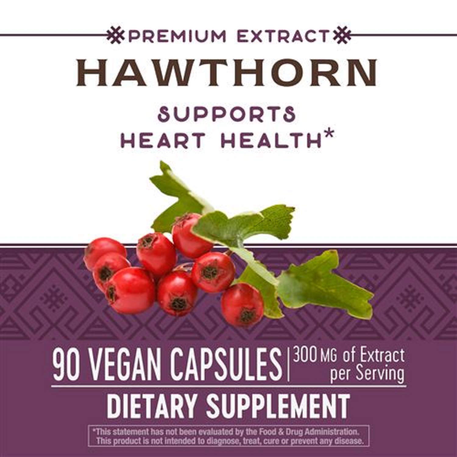 Close-up label showing vitexin content 1.8-2.2% on Hawthorn extract
