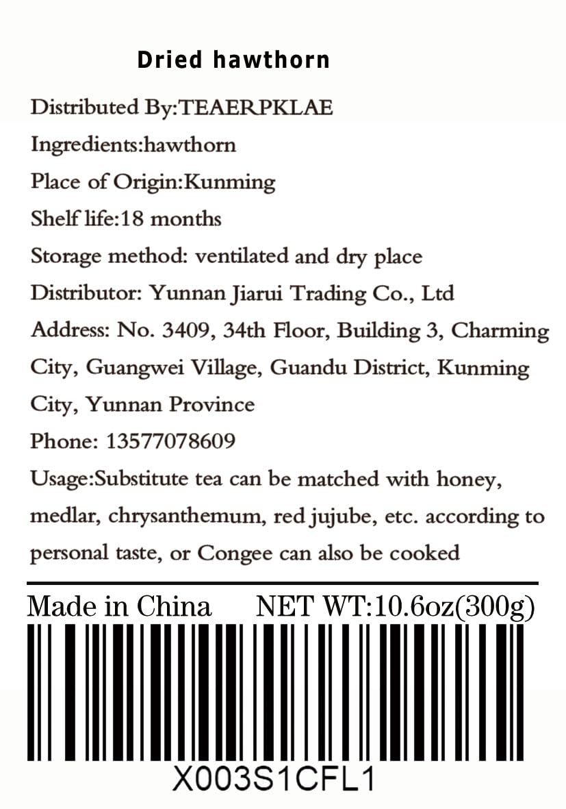 Shelf life and freshness of hawthorn slices