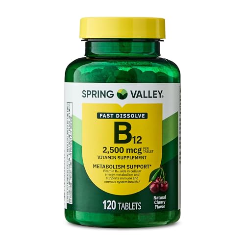 Cherry flavor vitamin B12 tablet dissolves under tongue