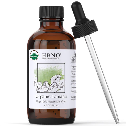 HBNO California Tamanu Oil 4 oz bottle close-up
