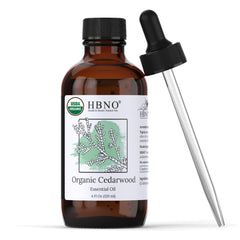 HBNO Cedarwood essential oil bottle 4 oz (120 ml) with dropper