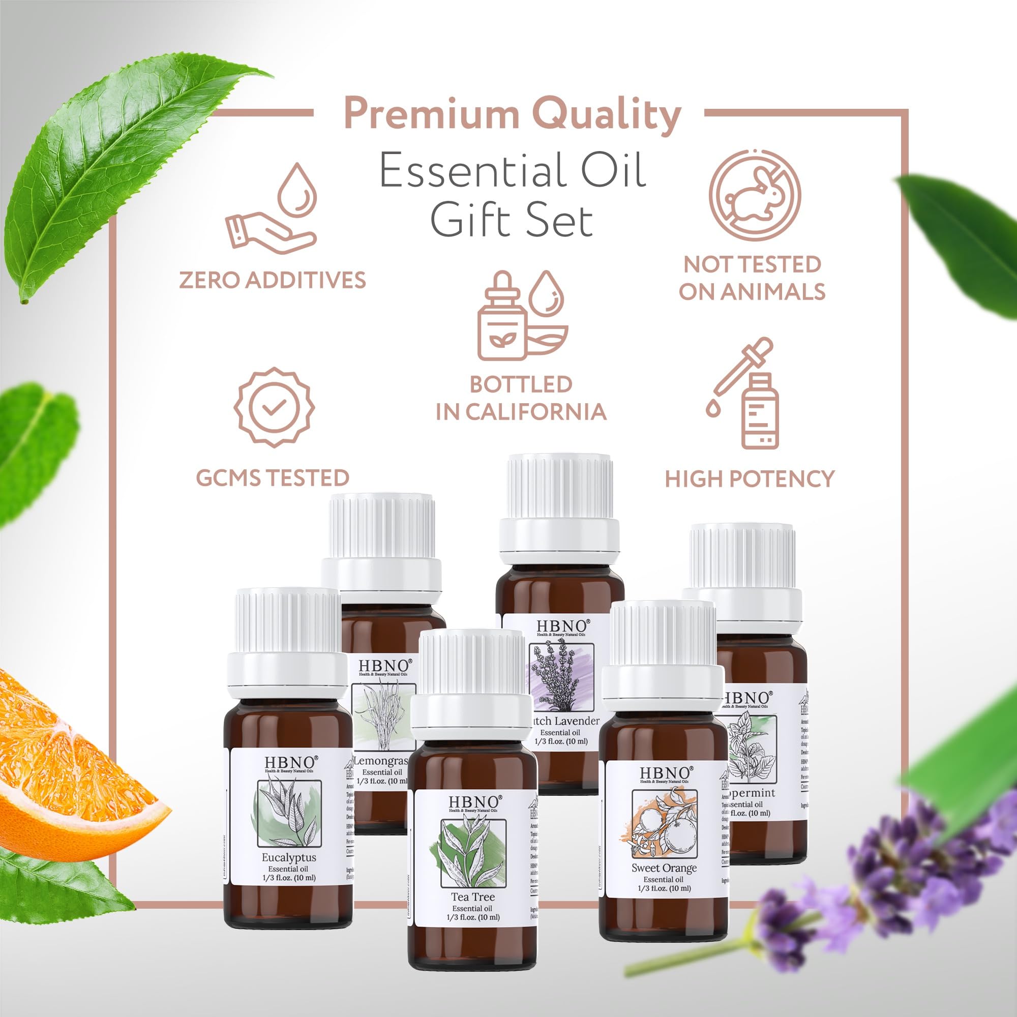 HBNO tea tree bottle offering fresh aroma for skincare prep and cleaning.
