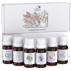 HBNO essential oils set top6 bottles in amber glass for premium aromatherapy.