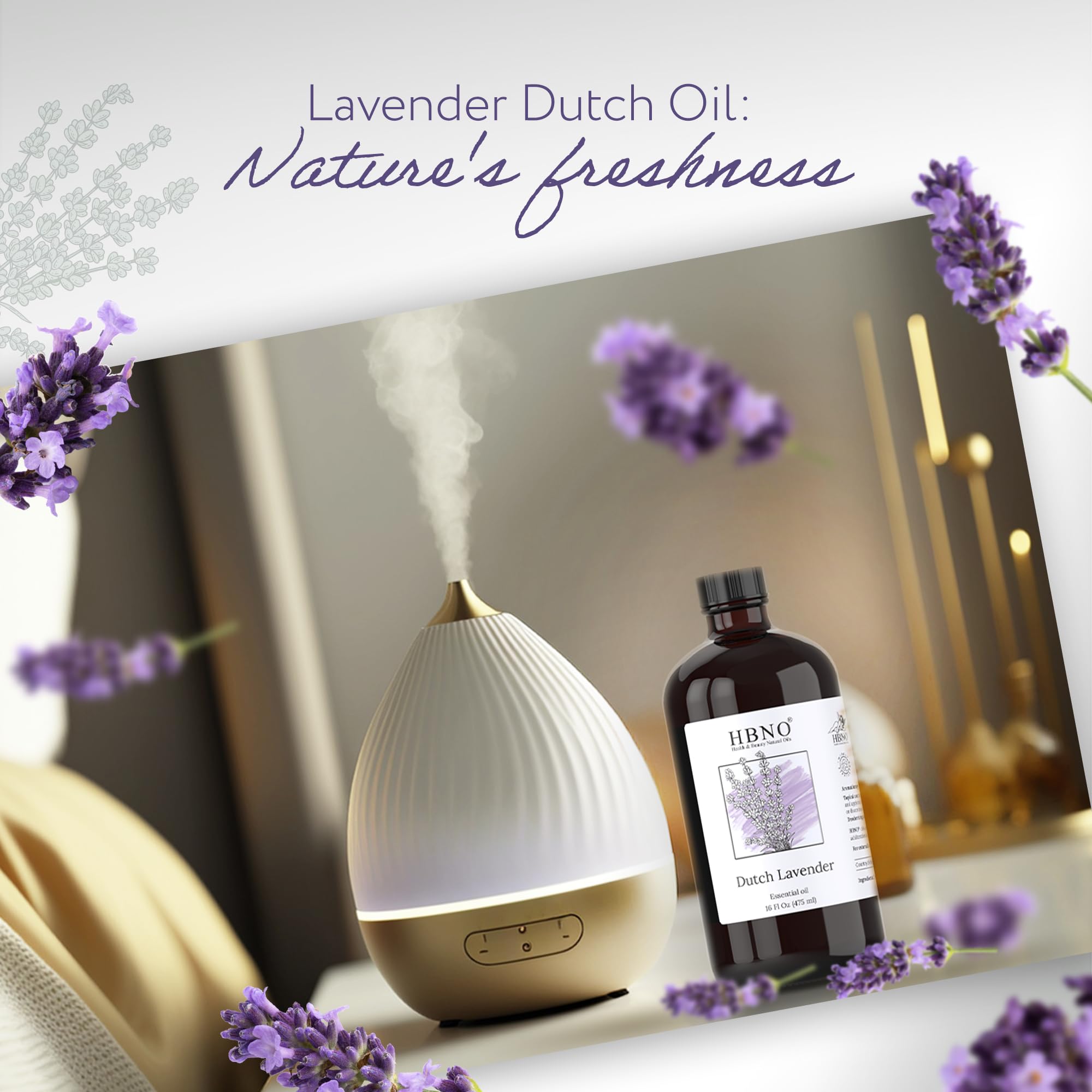 HBNO Lavender Dutch Oil 16oz cruelty-free and USA bottled