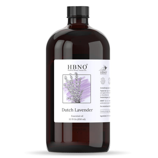 HBNO Lavender Dutch Oil 32 oz glass bottle front view