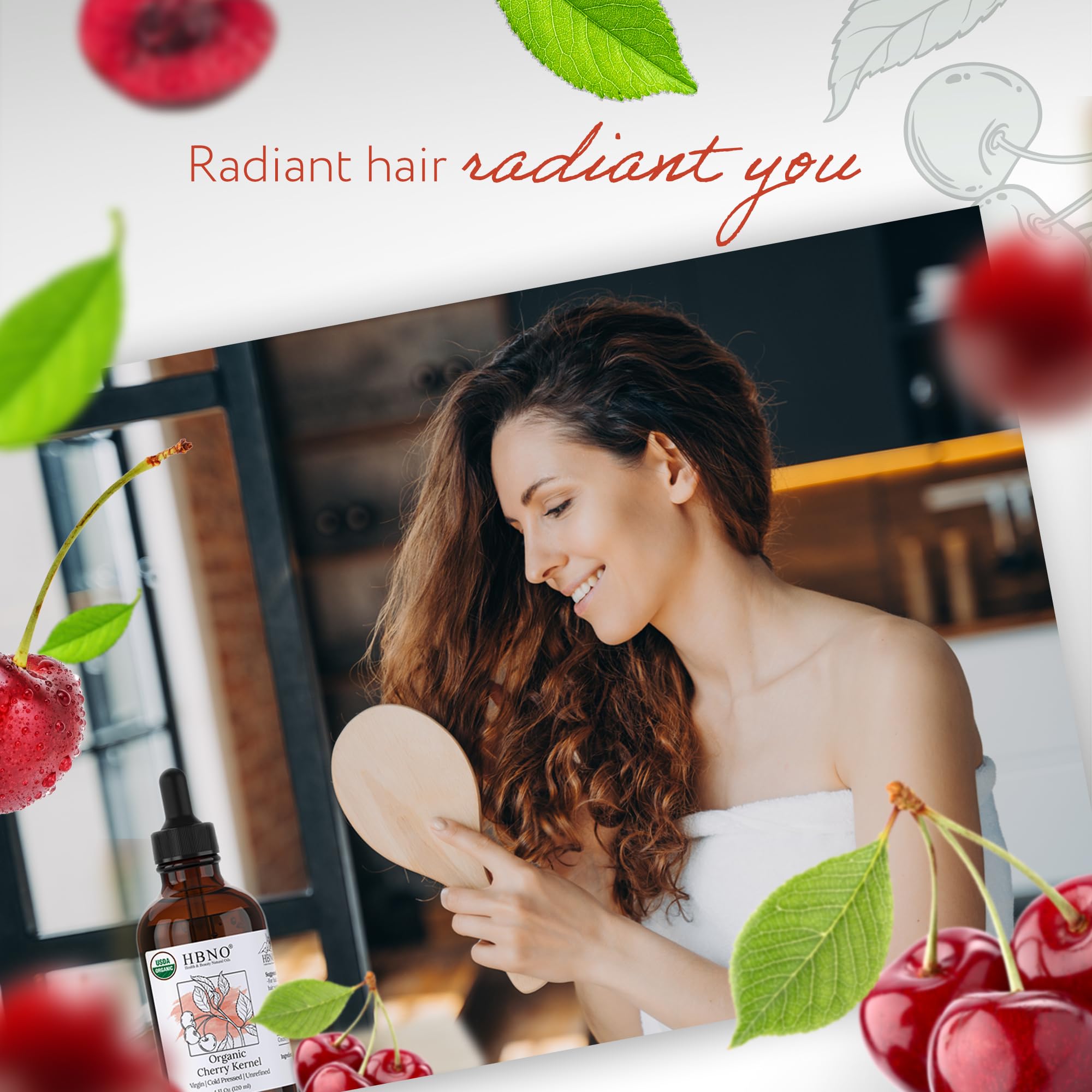 HBNO Organic Cherry Kernel Oil swatch-cream suggests easy testing for lip balms and facial oils.