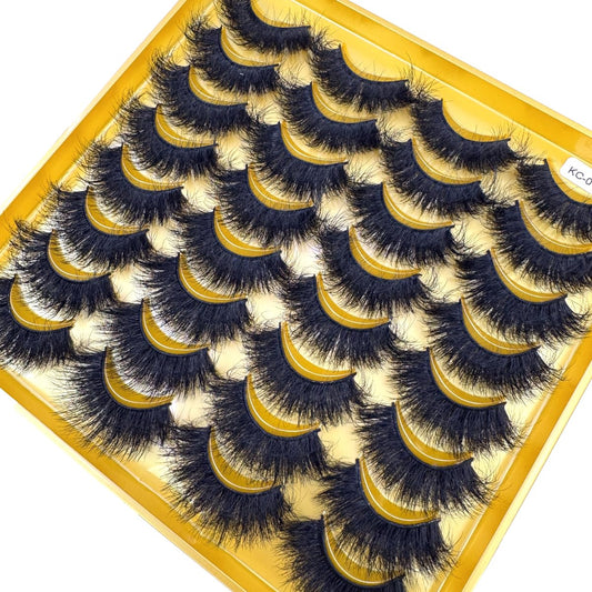 HBZGTLAD 3D mink-look black lashes with fluffy volume for special occasions.
