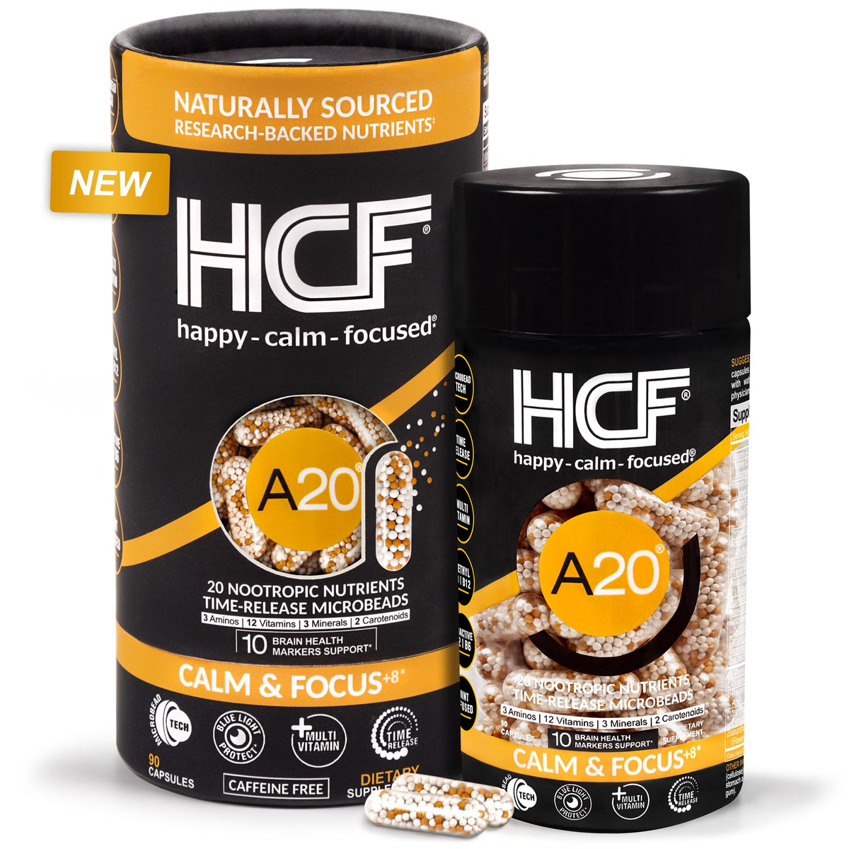 HCF A20 bottle with brain health label