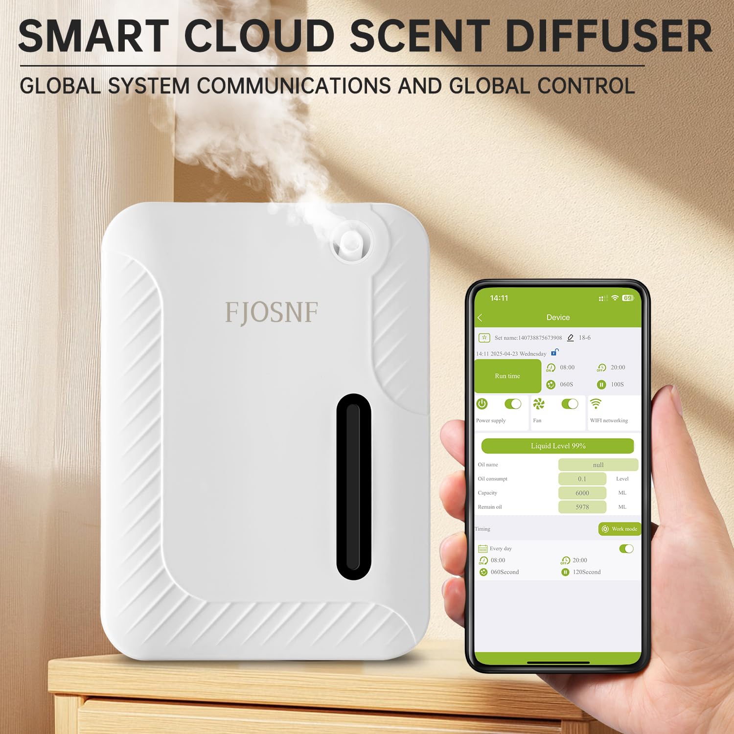 HCZMOPTP 250ml bottle cap detail highlights quick refills for continuous aroma.