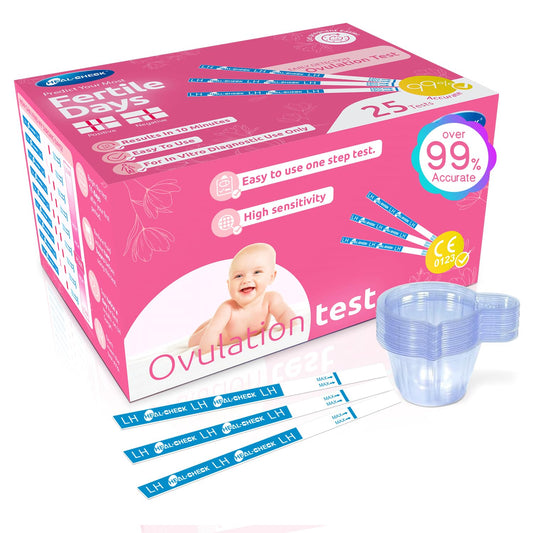 HEAL-CHECK ovulation test strips with cups, 25-count