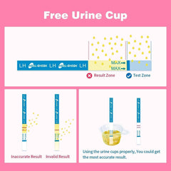 Usage diagram: how to dip test strip into urine
