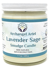 Heal The Masses Lavender Sage Candle Archangel Ariel 7oz - front view