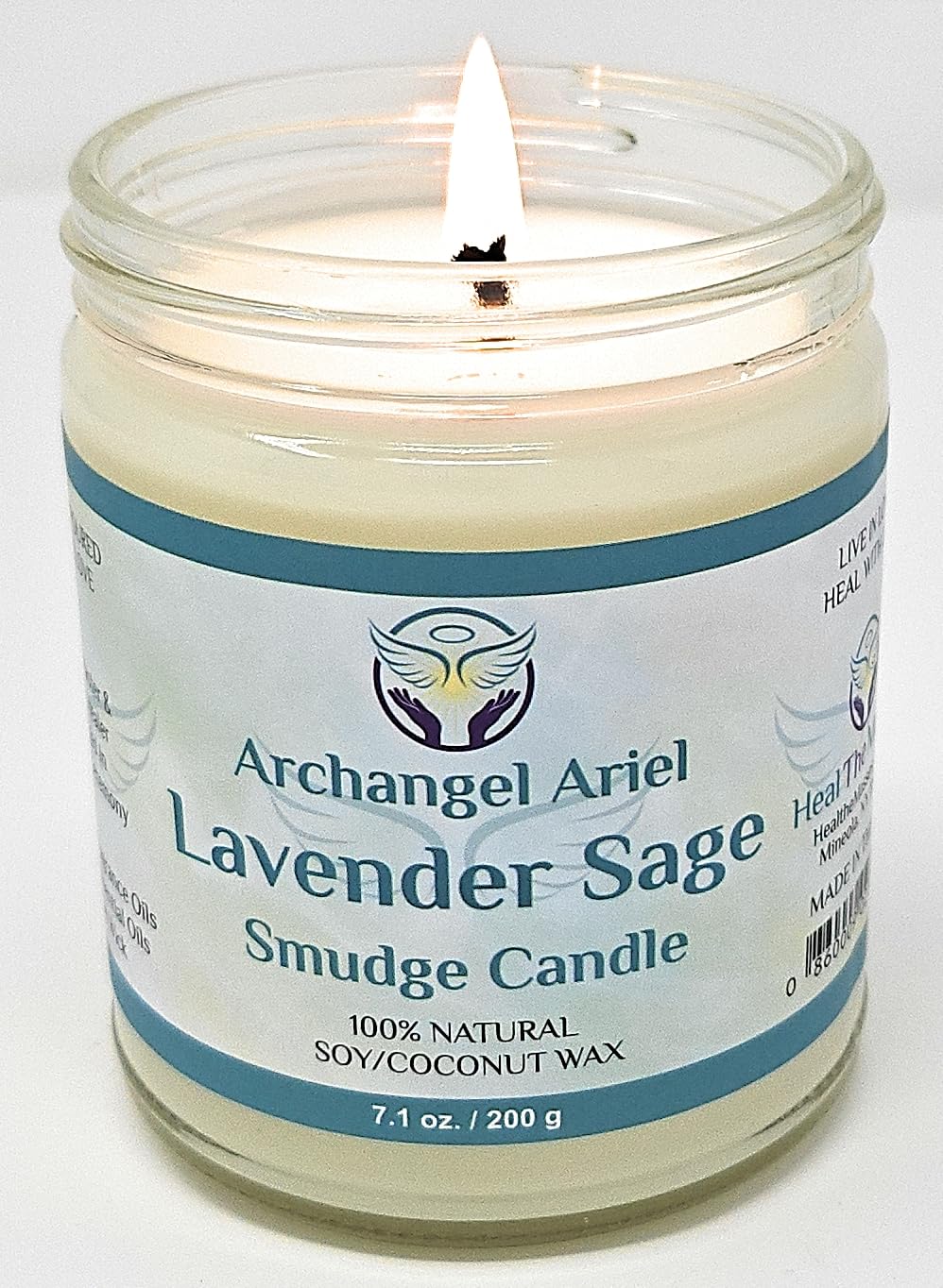 Hand-poured soy/coconut wax Lavender Sage candle - 7 oz