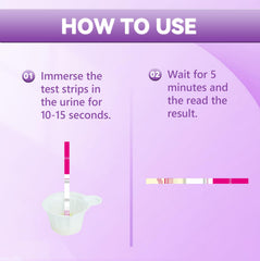 Test strip after dipping, waiting 5 minutes for results