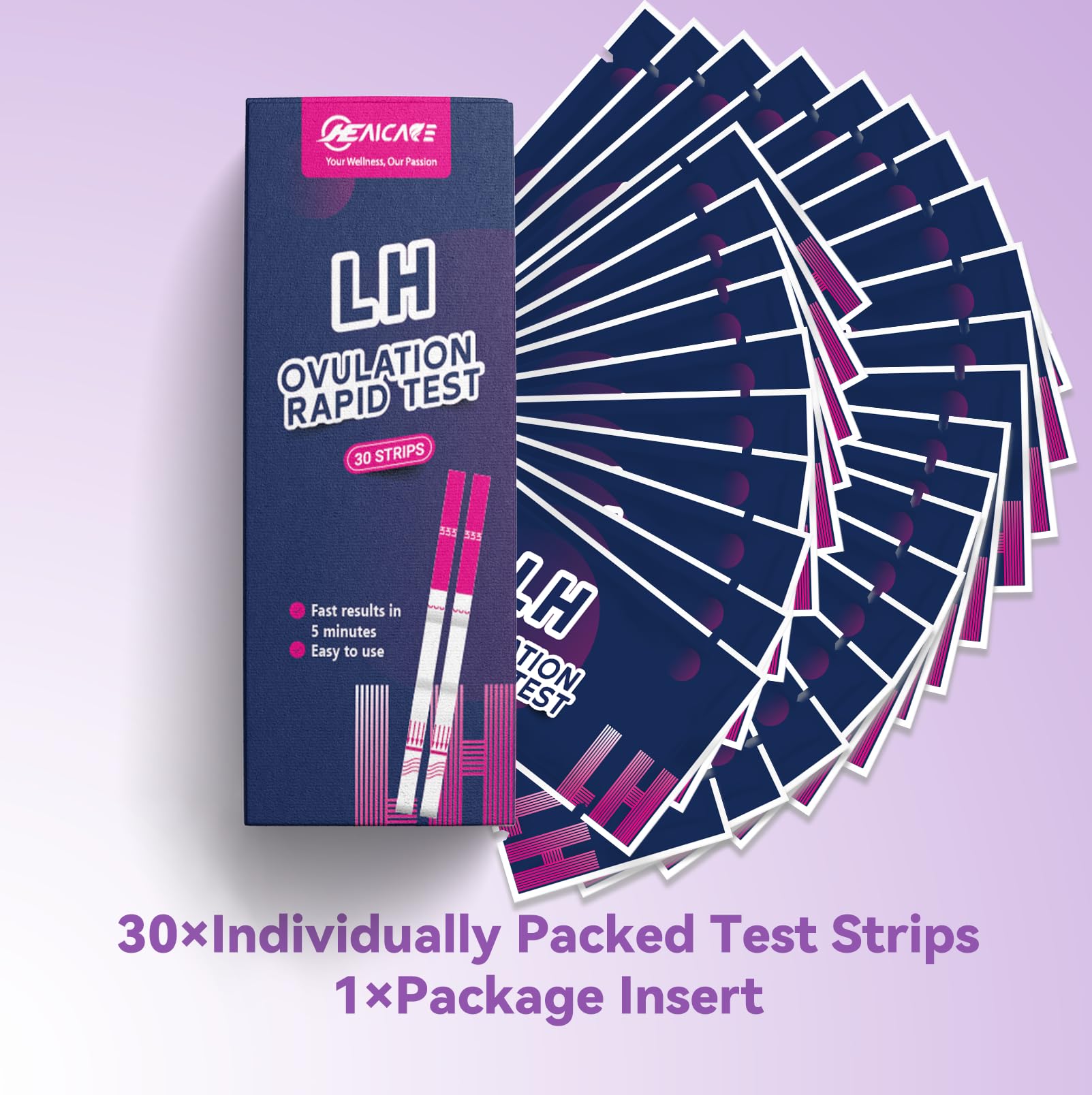 Layout of 30-test fertility monitor kit