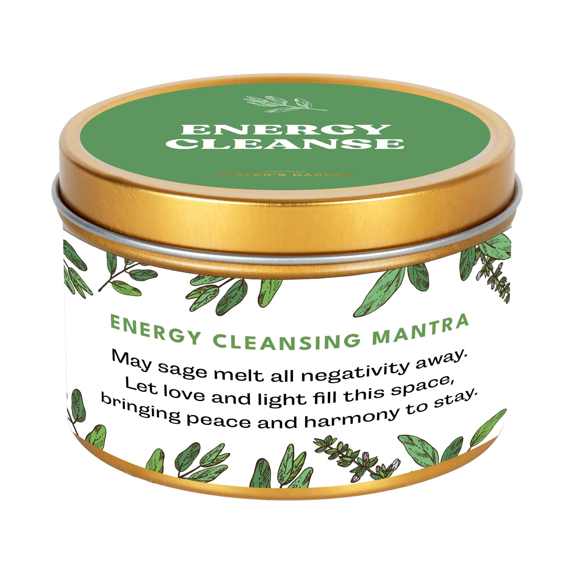Healer's Garden sage candle wax pour shows clean, even burn for a calming ritual.