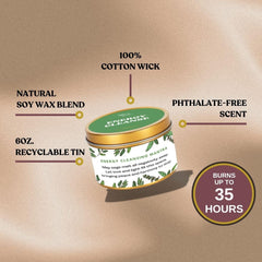 Healer's Garden wick ensures clean, even fragrance release during burn.